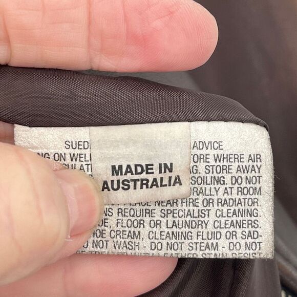 Politix Brown Collared Open Bottom Long Sleeve Zip Up Leather Jacket Size 4 - Picture 6 of 10